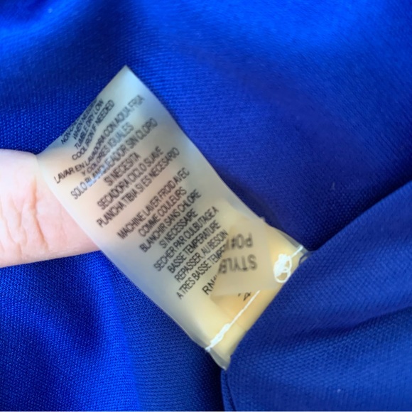 SZ 6 VINCE CAMUTO SLEEVELESS V-NECK LINED SHEATH MIDI DRESS BLUE GREEN TURQUOISE - Picture 8 of 8